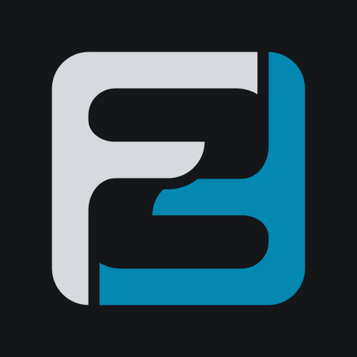 The app icon: the mark on its ink tile