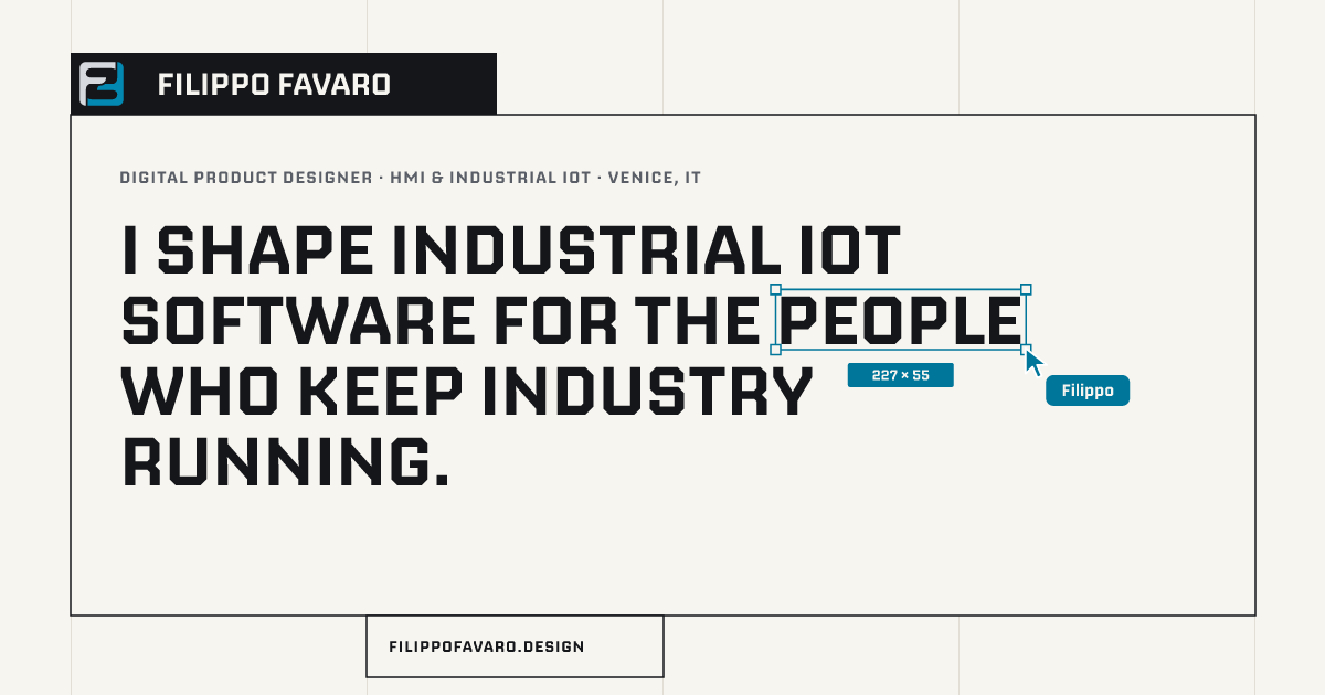 The share card: the mark and the name, and the home page's headline with the word people selected